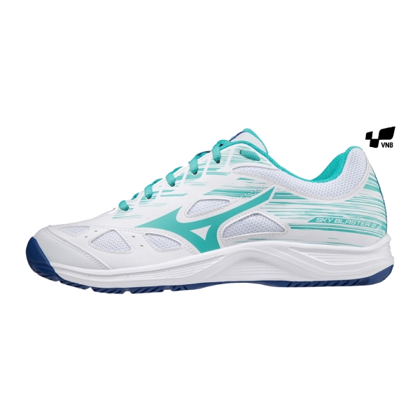 Giày Cầu Lông Mizuno Sky Blaster 2 - Trắng Xanh Ngọc Chính Hãng